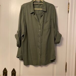 Velvet Heart Olive Green Button-Up Top